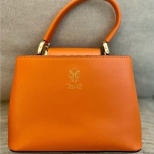 Orange Leather Vera Pelle Handbag